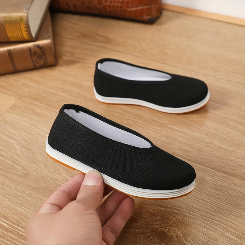 老北京布鞋春秋季单鞋儿童黑色舞蹈汉服表演宝宝平底休闲鞋男童鞋