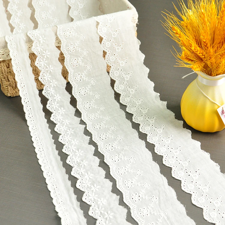 白色棉布刺绣花边辅料diy手工领口袖口下摆裙边床品窗帘服装蕾丝