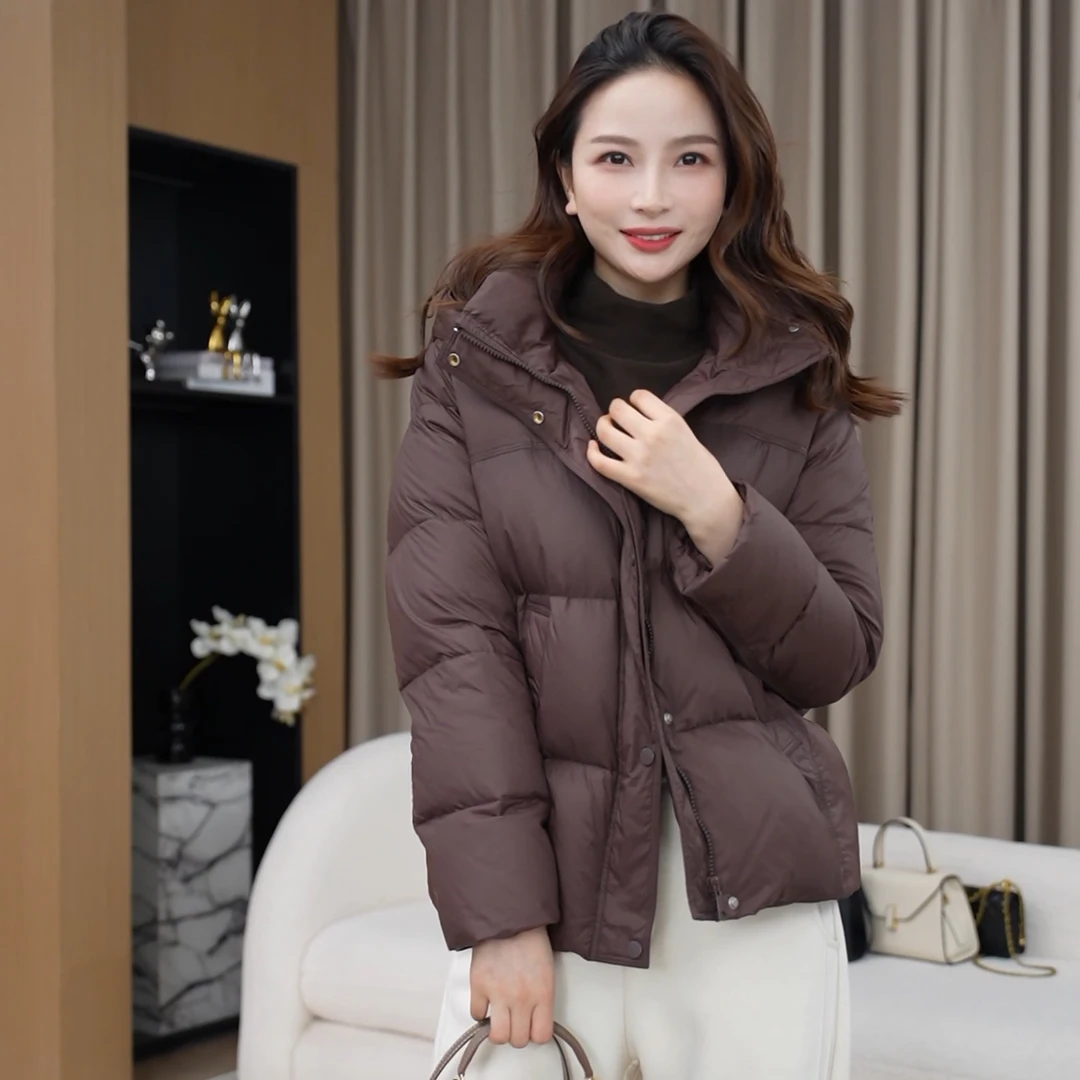 【冬日暖炉】加厚连帽羽绒服90白鸭绒外套