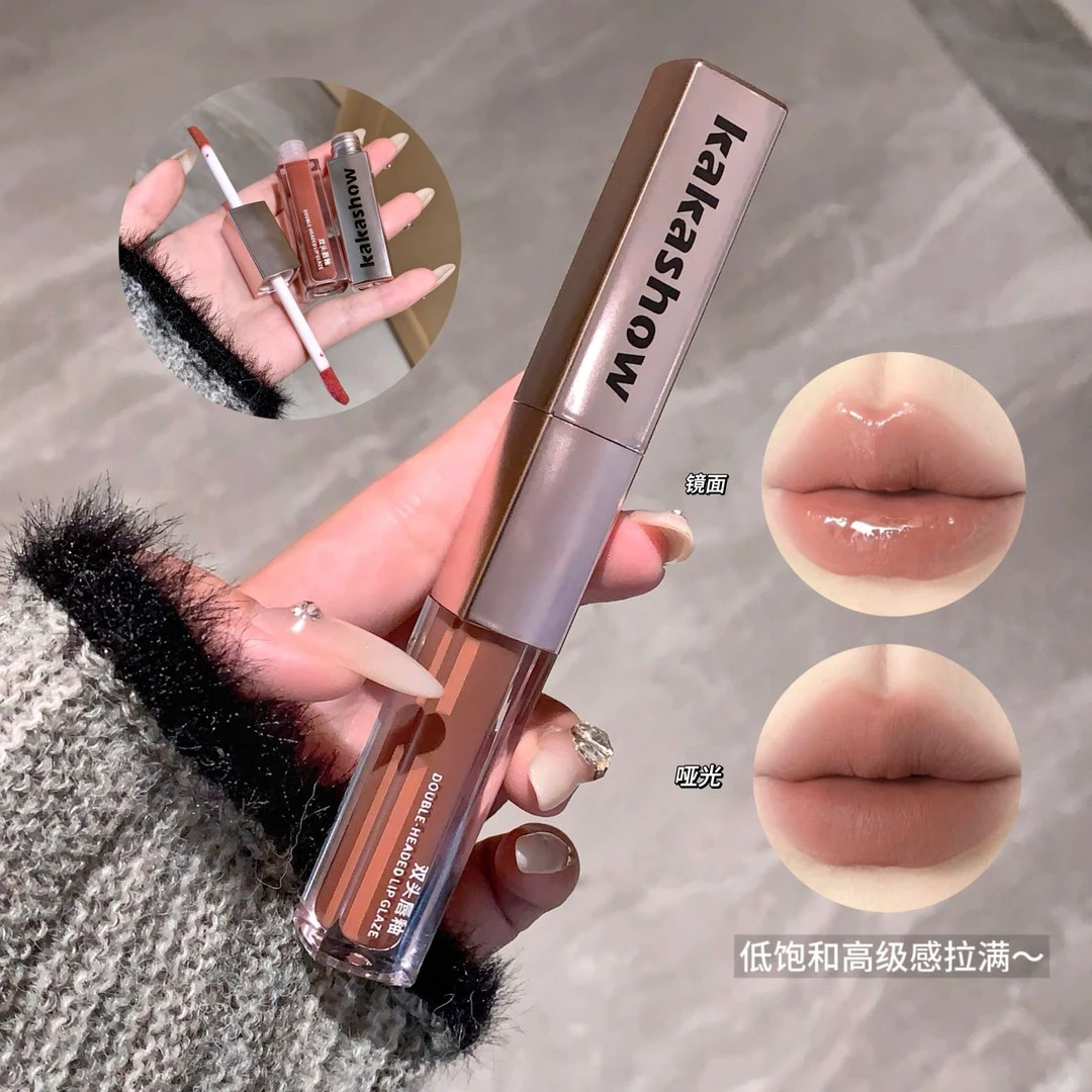 【丹丹专属】拍一发二kakashow持妆双头唇釉哑光镜面细腻显白女士
