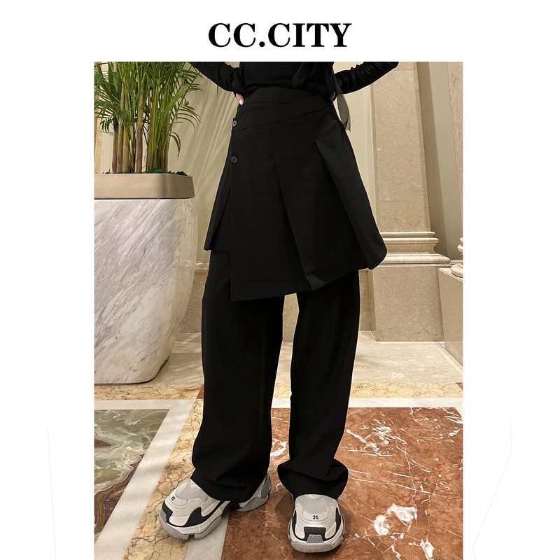 【蔡丽丽&添羽】时尚洋气个性百搭真两件西装裤裙休闲裤76197