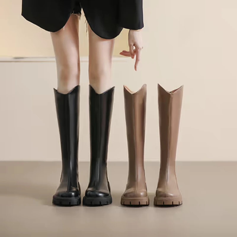 小码长靴女31 32 33 34厚底增高2025年秋冬季新款高筒骑士靴加绒