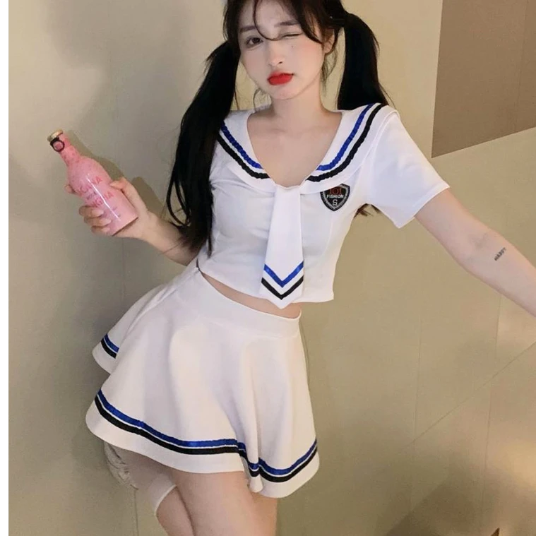 【jk水手服】性感清纯制服装女仆cos套装显瘦学院风夏季百褶裙诱惑