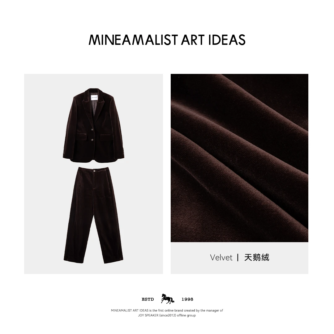 MINEAMALIST ART IDEAS秋冬Cassiopee两粒扣天鹅绒西服裤子2795M