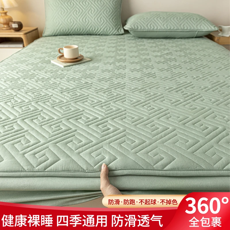 爆款亲肤夹棉防滑床笠床套罩纯色防跑床罩防尘床单套子床罩套新款