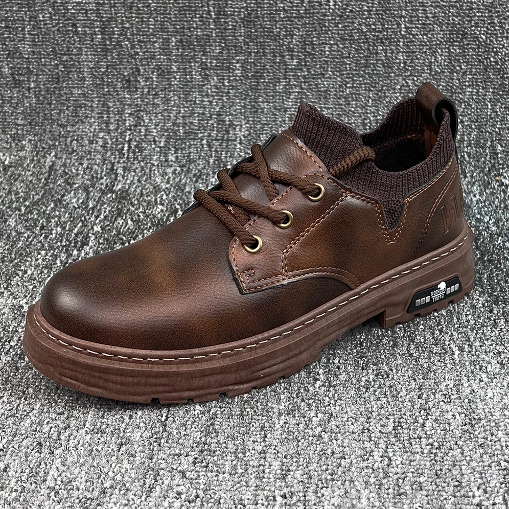 QT031男士时尚休闲皮鞋马丁靴真皮男鞋大头皮鞋子