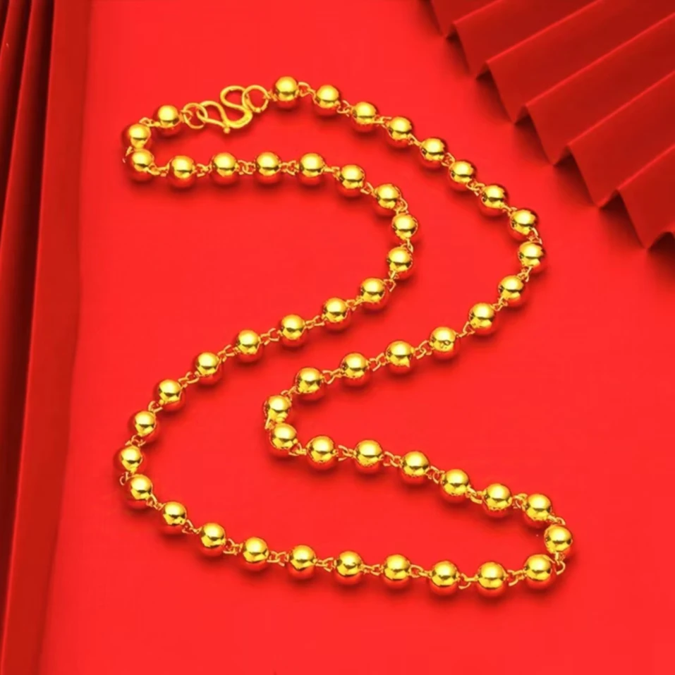 合金项链 圆珠项链   时尚经典霸气光面素款百搭妈妈不褪色不掉色