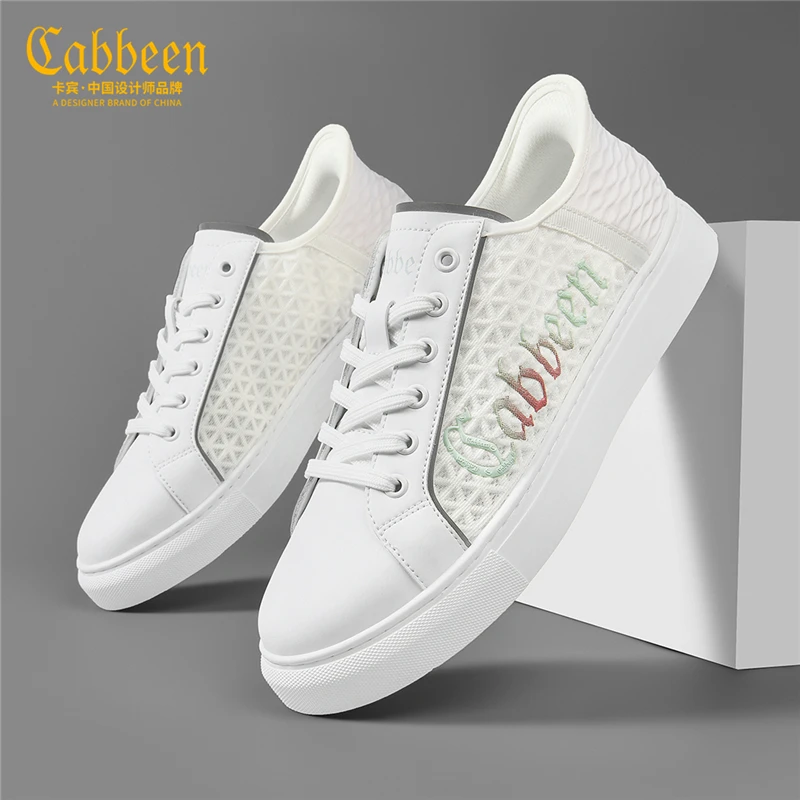 卡宾网面鞋子小白鞋夏季爆款透气板鞋男2024新款潮鞋百搭休闲男鞋