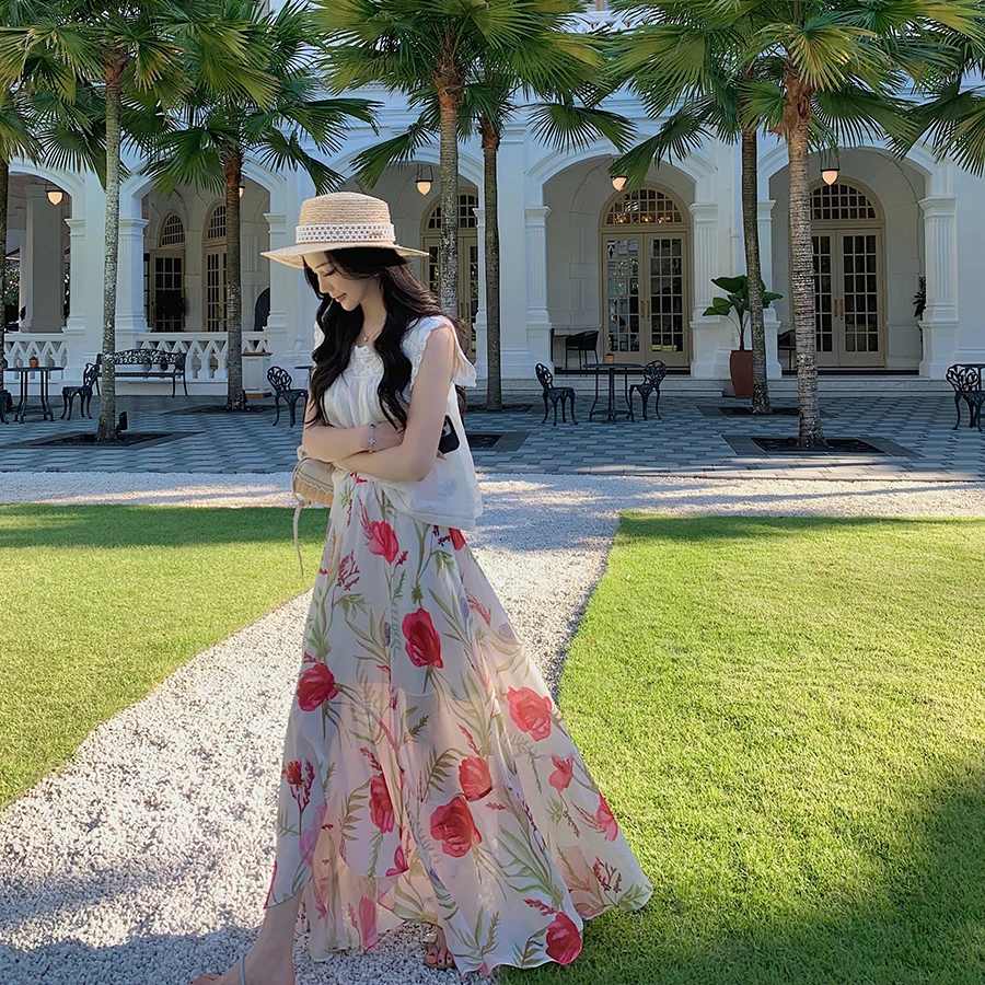 Momoshero【在春天里】不想逃离这富有生命力的明媚浪漫感印花半裙