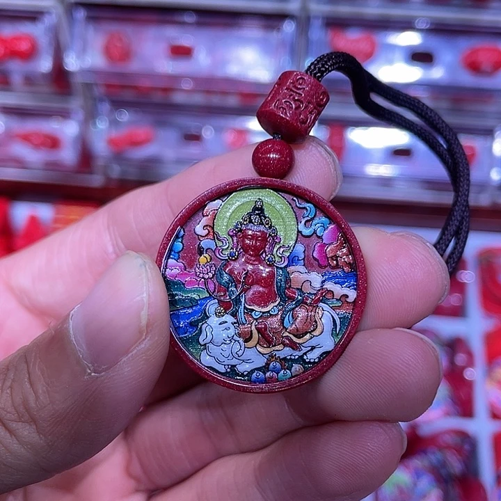 含辰砂工艺品普贤吊坠