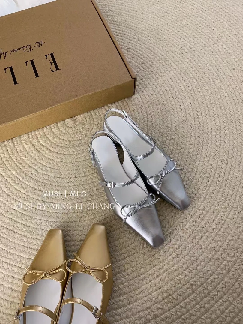 MC｜欧尼酱本酱～夏季后空单鞋尖头百搭平底鞋气质凉鞋