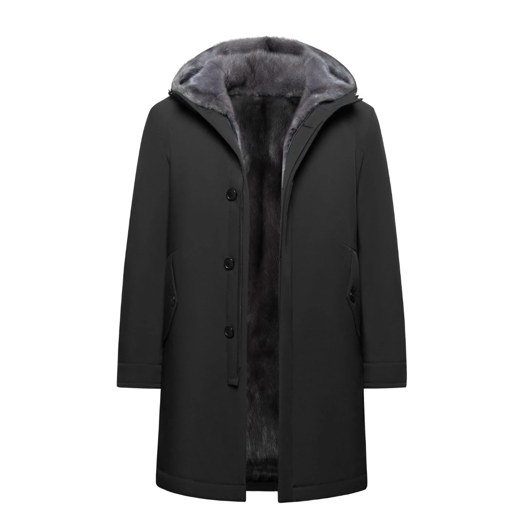 BaoLuoShePin/保罗奢品男士尼克服加绒加厚冬季水貂保暖外套369