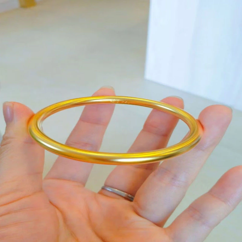 铜合金手镯 4N古法传承手镯磨砂哑光手镯女款光面闭口手环