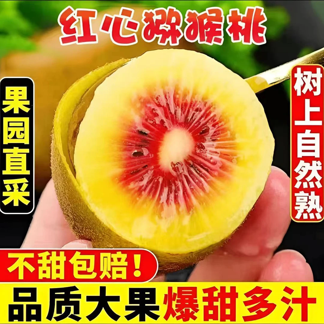 【果王】四川红心猕猴桃放软食用香甜软糯新鲜水果 自然 成熟 品质