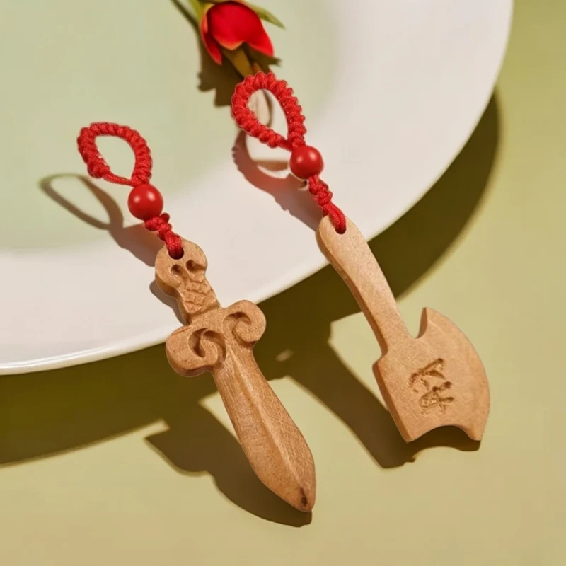 桃木剑真桃木斧制作挂件款式平安小巧精美剑木雕婴儿宝宝儿童