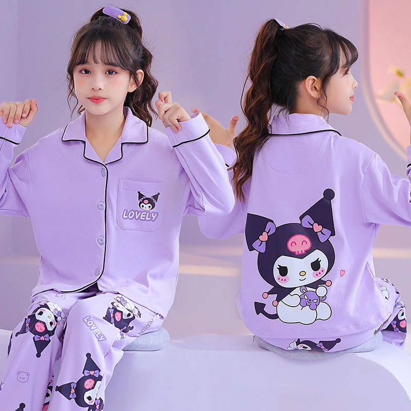 女童睡衣2025新款春秋季款棉质长袖儿童夏季大童家居服小女孩套装