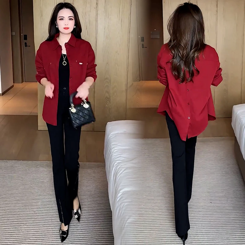 时尚休闲短外套女2024秋季新款宽松遮肚子显瘦长袖开衫休闲上衣潮