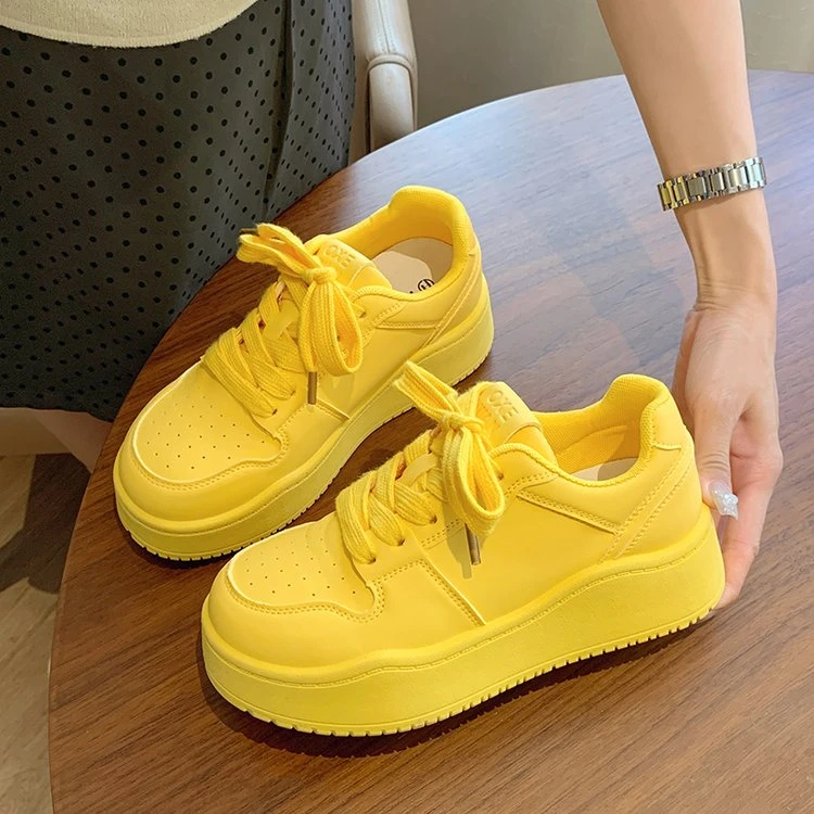 【多巴胺系列】增高板鞋女2024新款夏春秋爆款厚底休闲小白运动鞋