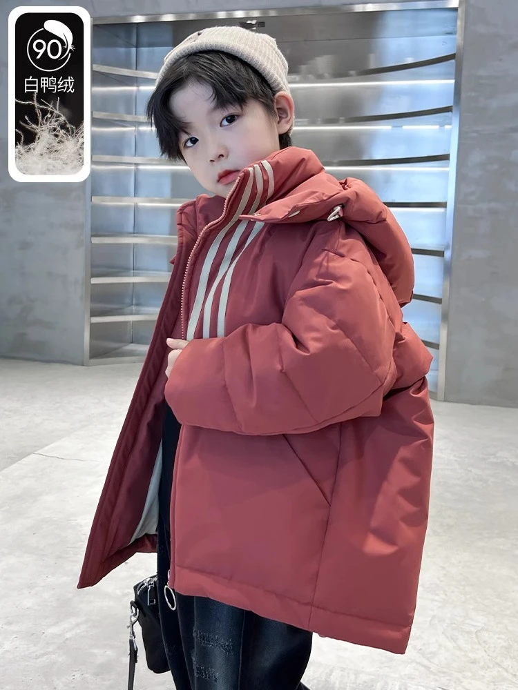 儿童装男童冬装羽绒服2023新款中大童冬季加厚正品免洗外套洋气潮