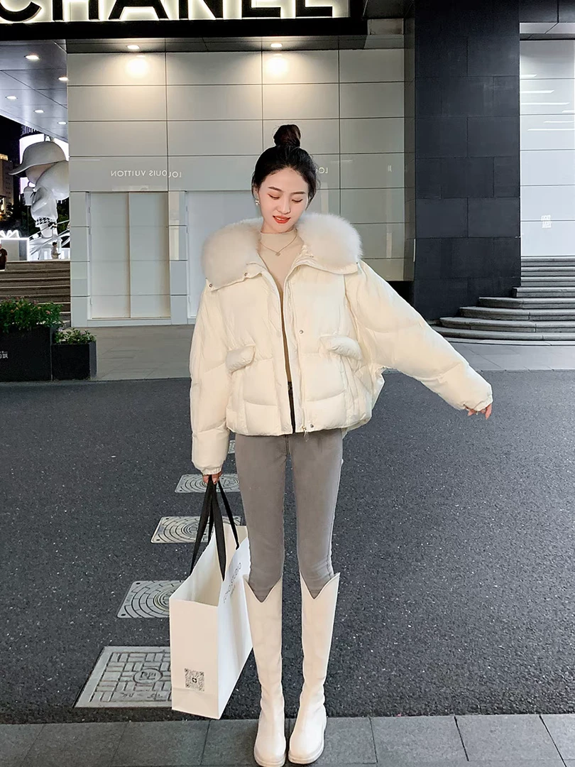 【大冬专属】2025年新款真狐狸毛外套冬季加厚保暖白色百搭女羽绒服
