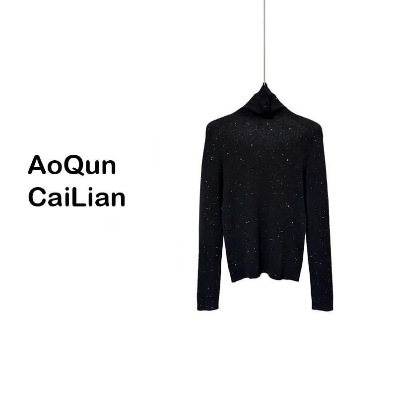 AoQunCaiLian（满天星水溶羊毛）设计高级感打底针织衫-8267