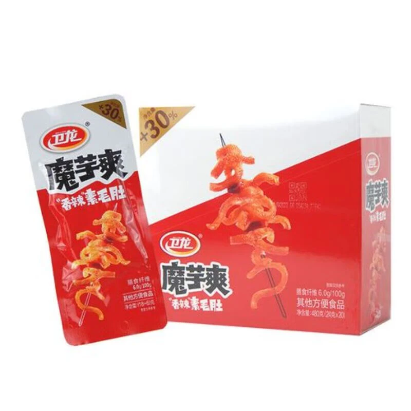 【整盒20袋】卫龙 魔芋爽 香辣素毛肚 15g*20袋/盒