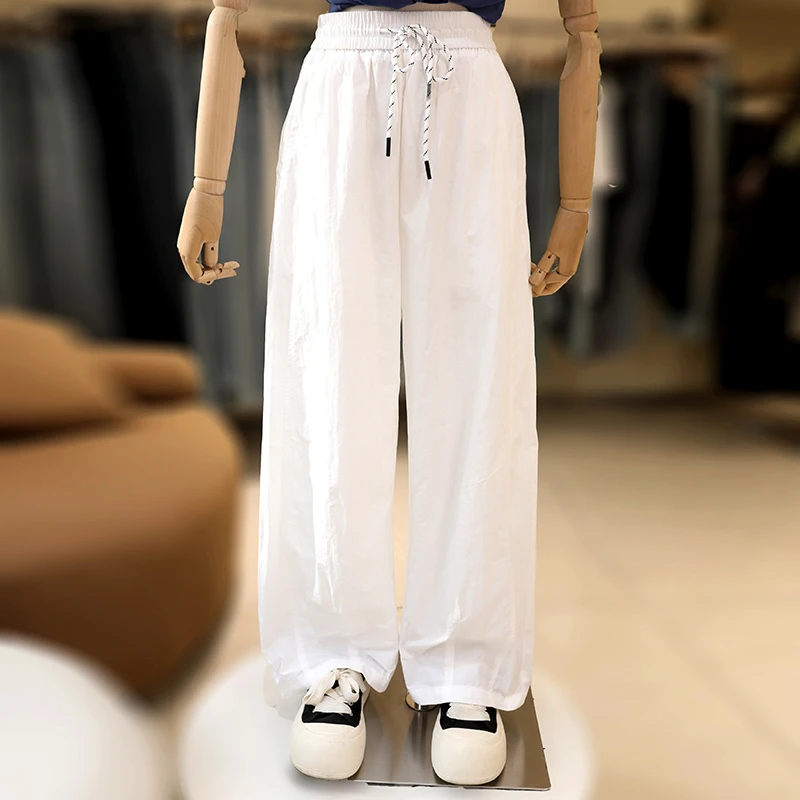 zaw大码宽松工装阔腿裤女夏季薄款高腰休闲直筒速干裤/24430