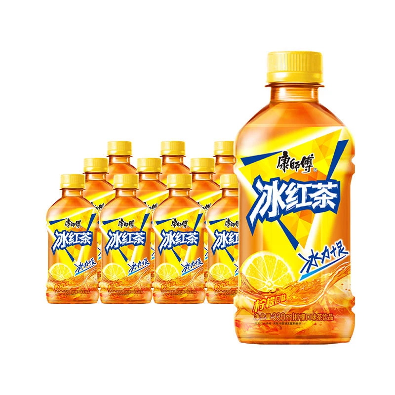 【到手六瓶】康师傅冰红茶330ml*6瓶柠檬味夏日茶饮料果味冰爽好