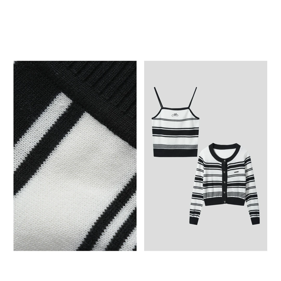 【大倩专属】X5F16003 经典秋季女士条纹针织毛衫-16003