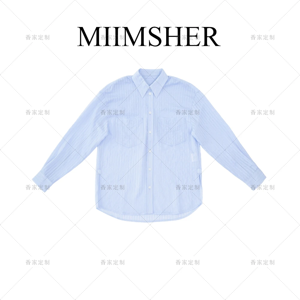 MIIMSHER大王衬衫休闲宽松条纹长袖百搭通勤上衣女衬衫MS233037