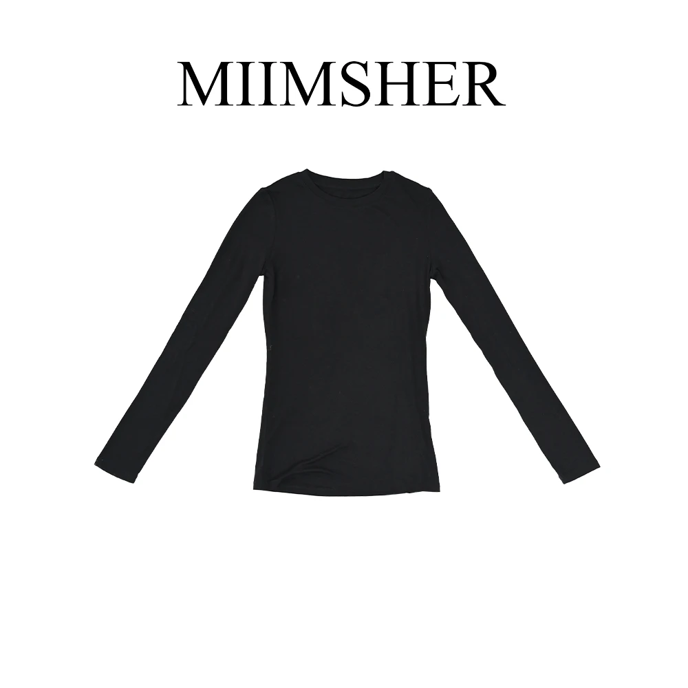 糯叽叽 兰精天丝绵羊毛长袖T恤叠穿打底神器上衣女针织衫MS242064