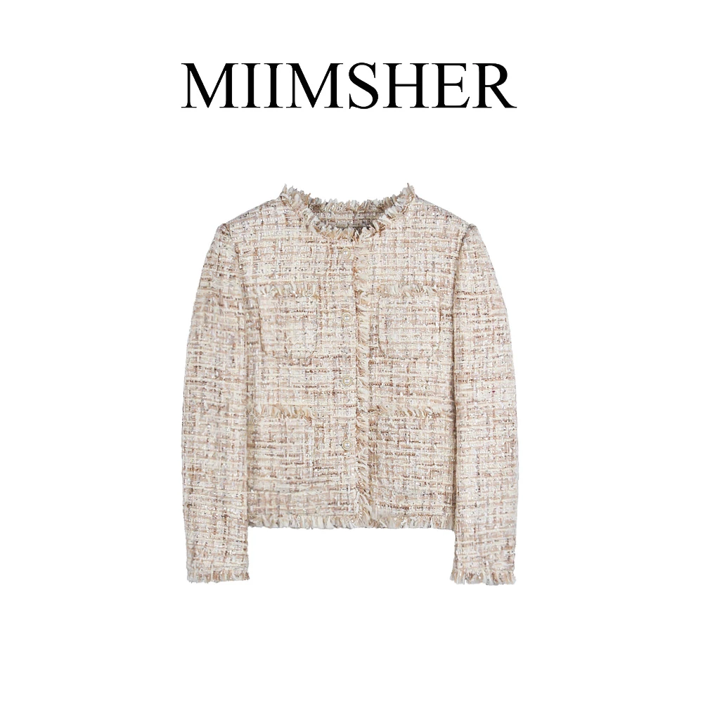 筱筱梦幻巴厘岛羽绒服女装小香风时尚百搭圆领拉毛流苏MS241967