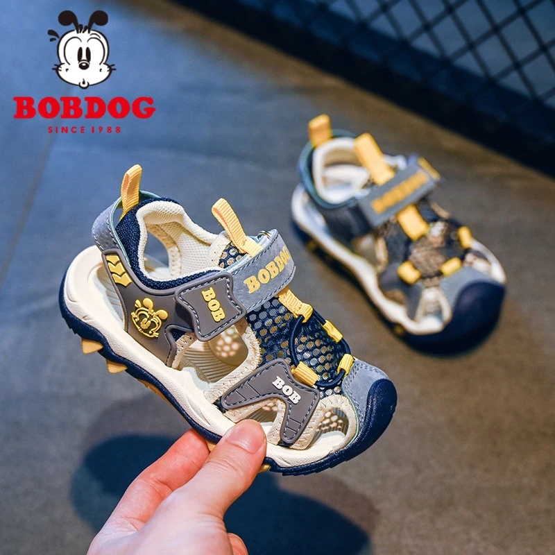 巴布豆男宝宝凉鞋夏款2025新款男童小童包头小男孩儿童沙滩鞋夏季