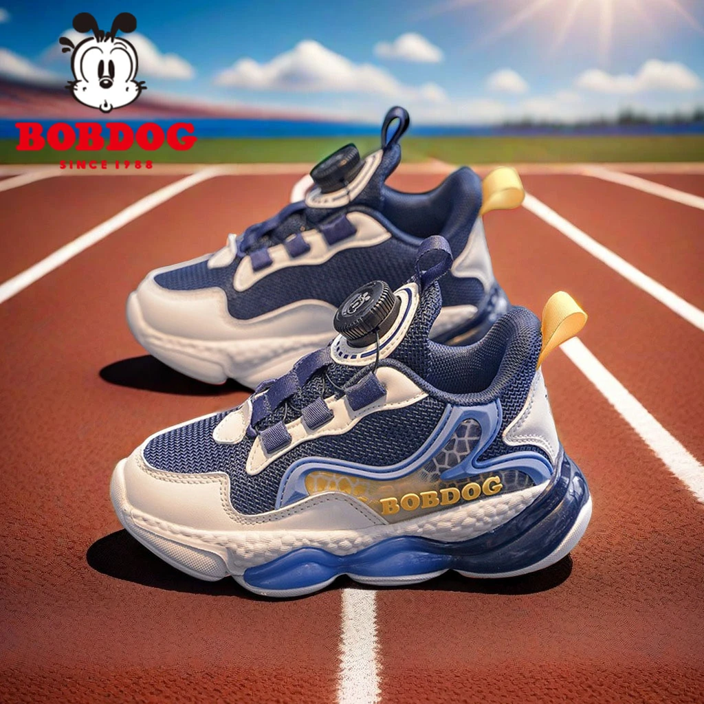 巴布豆童鞋男童运动鞋秋季2025新款软底透气儿童学生跑步鞋中大童