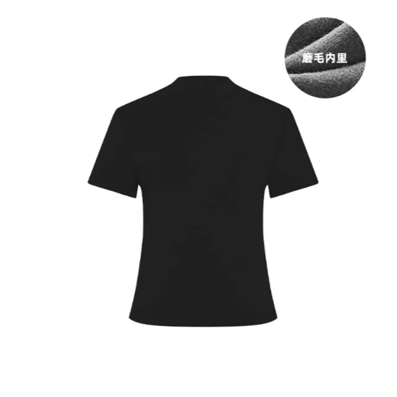 云团T恤 可耐丽发热锁温磨毛保暖气质小高领短袖上衣