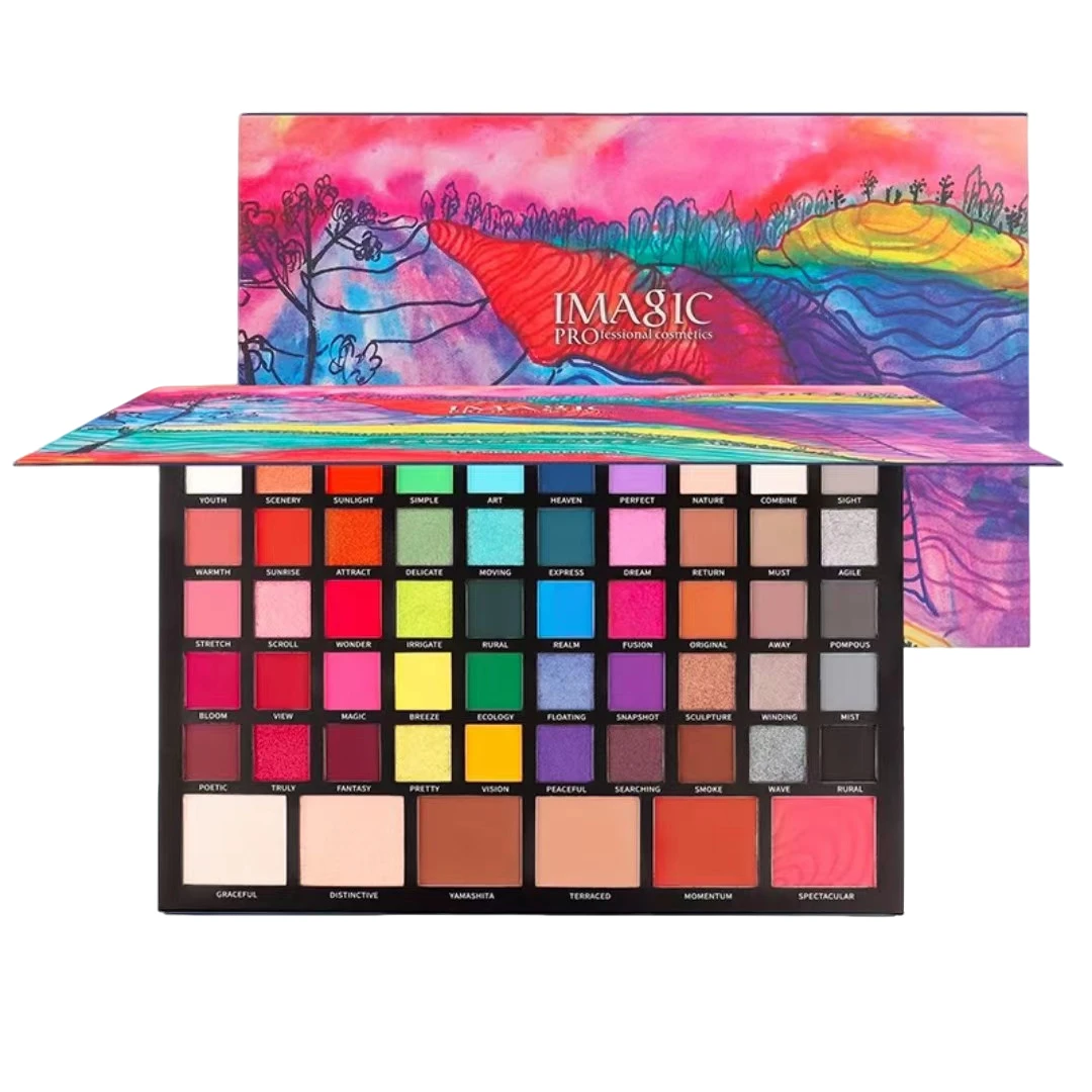 IMAGEC56色梯田眼影珠光哑光偏光欧美舞台化妆眼影彩妆盘便携