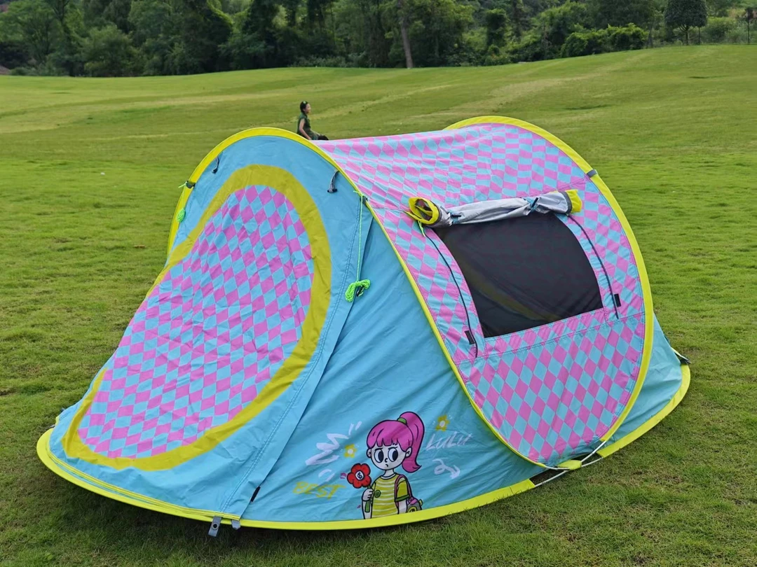 有钱妹全自动沙滩帐篷速开便携儿童海边防晒遮阳棚折叠加大简易