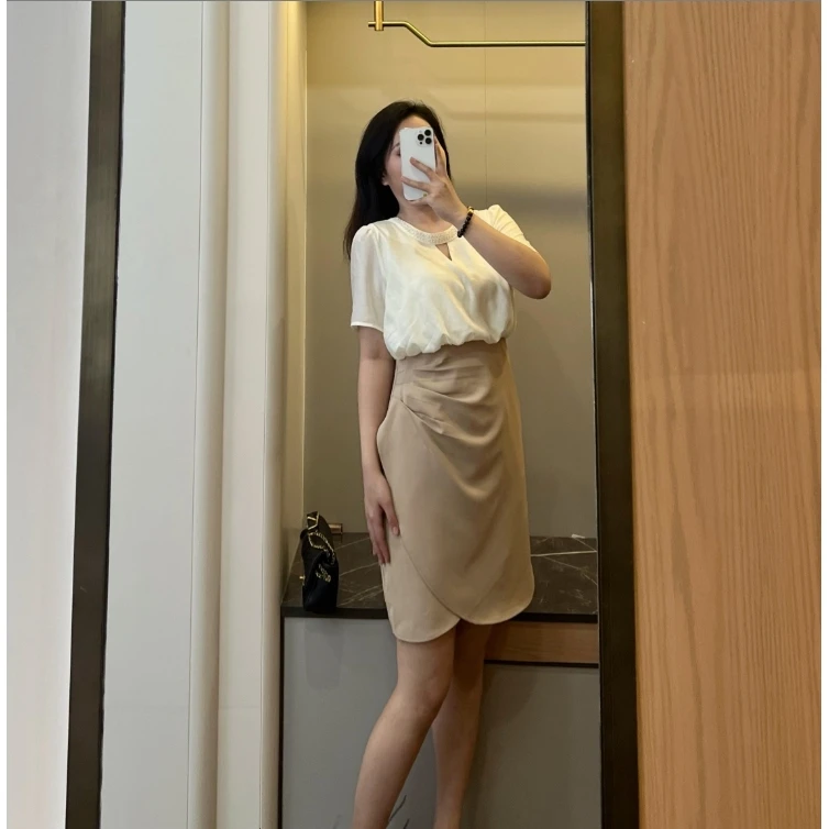 微胖定制【DM093】微胖mm遮肚显瘦藏肉气质连衣裙
