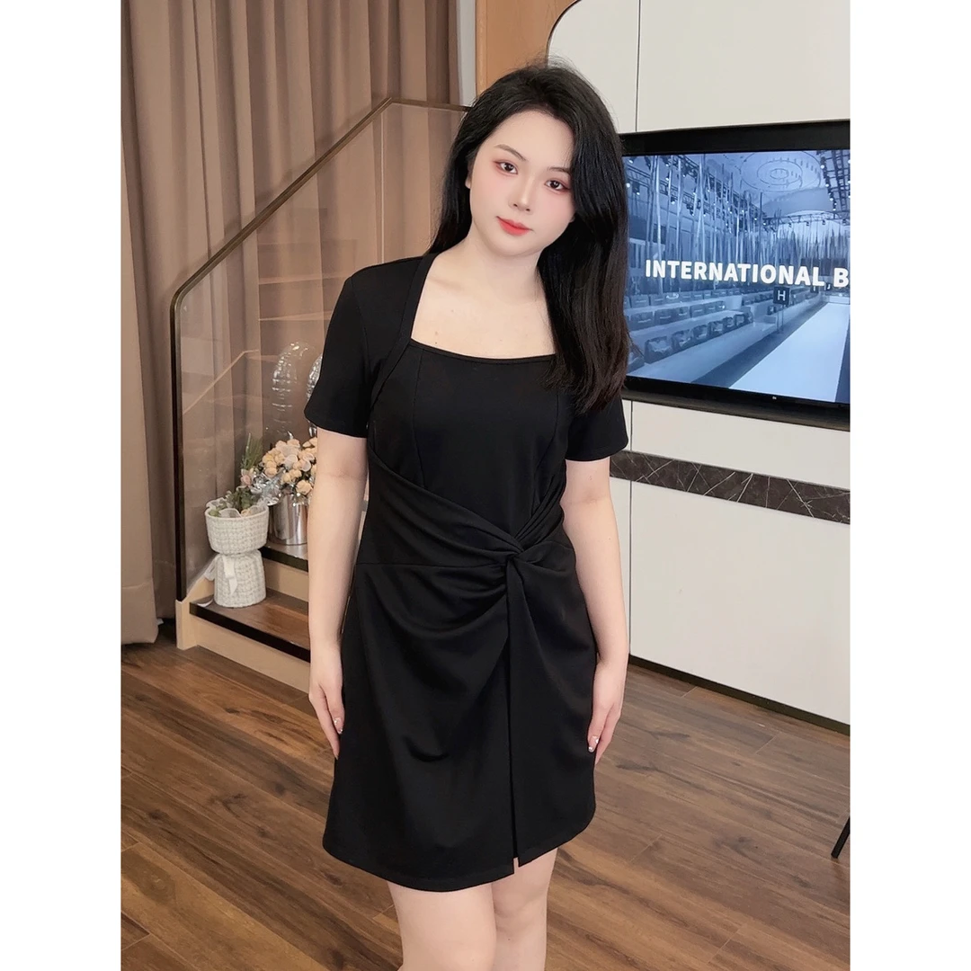 微胖夏季穿搭裙【DM493】遮肚气质显瘦大码女装连衣裙