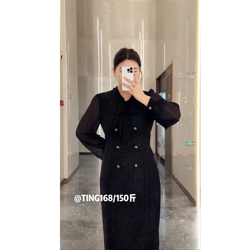 WT324【爱达女士】长袖显瘦连衣裙