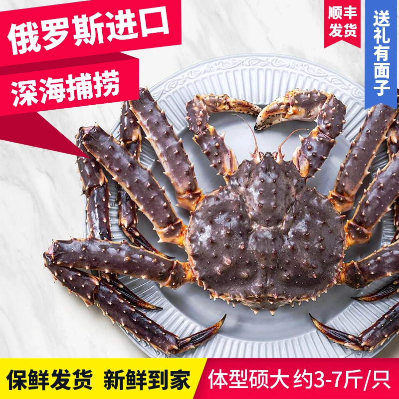 俄罗斯帝王蟹鲜活进口海鲜特大螃蟹长脚蟹皇帝蟹