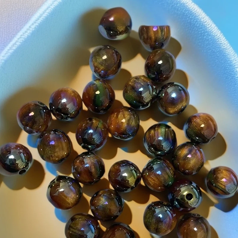 妮妮精选【海家】I028 沉香珠1.5单孔圆珠25MM 手工diy饰品珠子