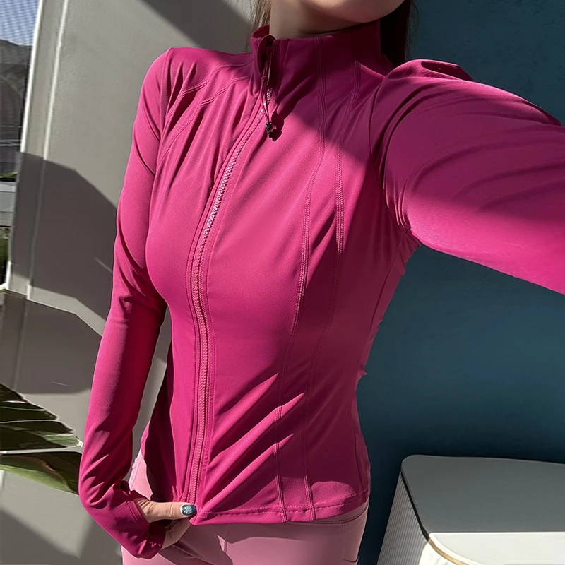 长袖瑜伽服外套女2023秋冬上衣专业高端跑步健身运动夹克女款