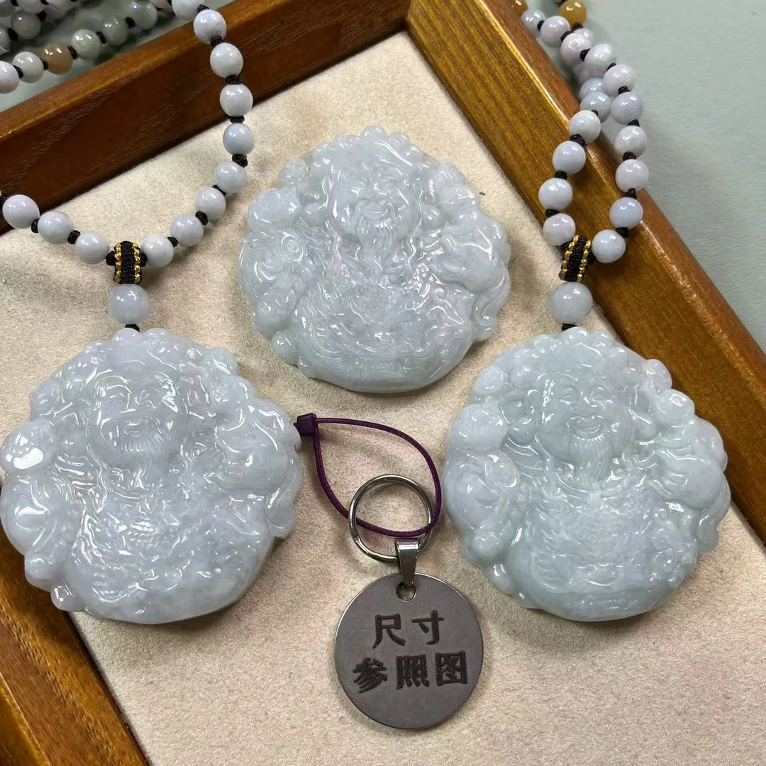 天然翡翠A货财神吊坠@@JYY00027A（多样性发一）