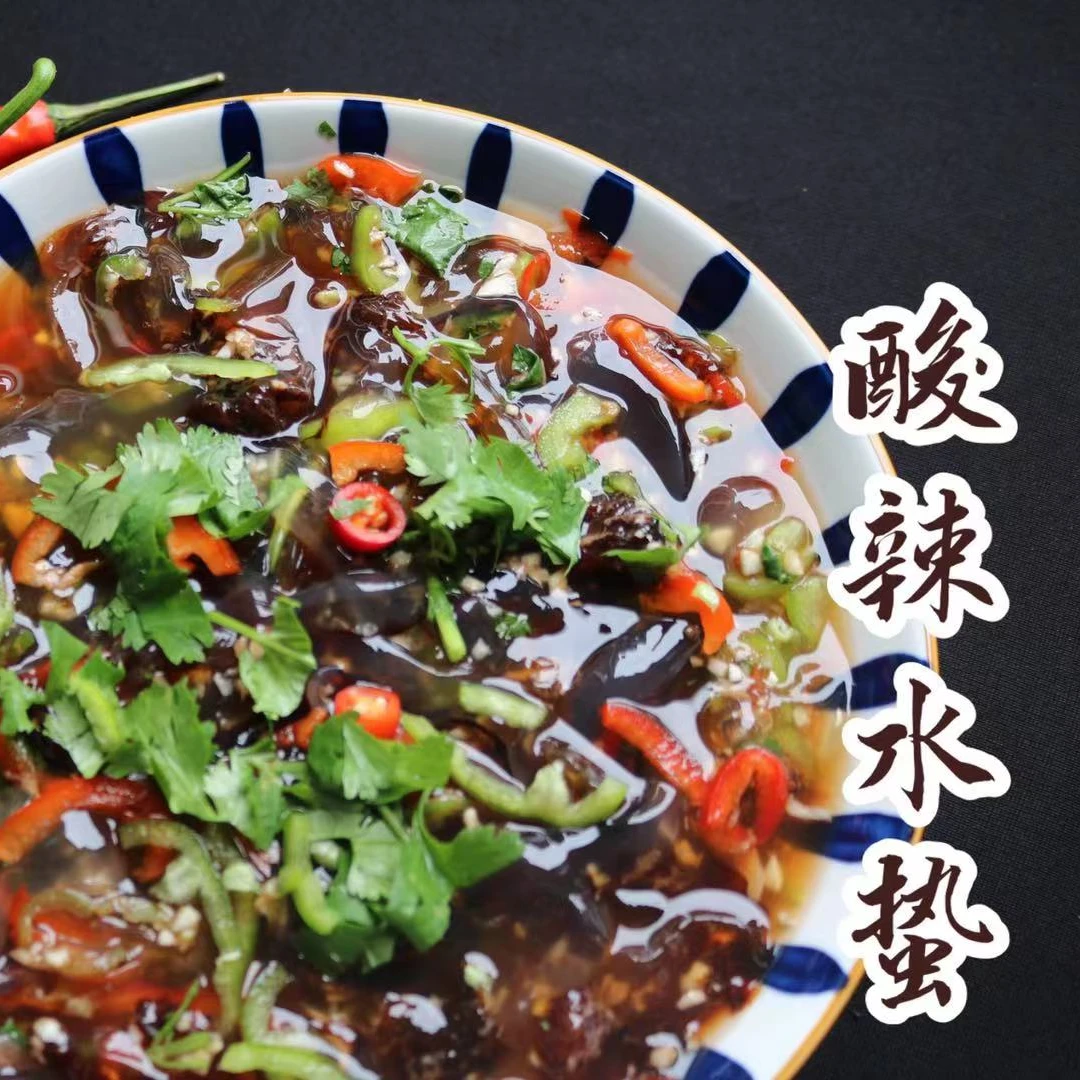 罕林自选酸辣水蜇(海蜇面条)1000克/桶新鲜水产即食