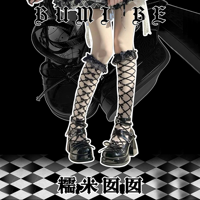 【糯米囡囡】原创厚底鞋女金玛丽珍鞋新款日系辣妹高跟粗跟小皮鞋
