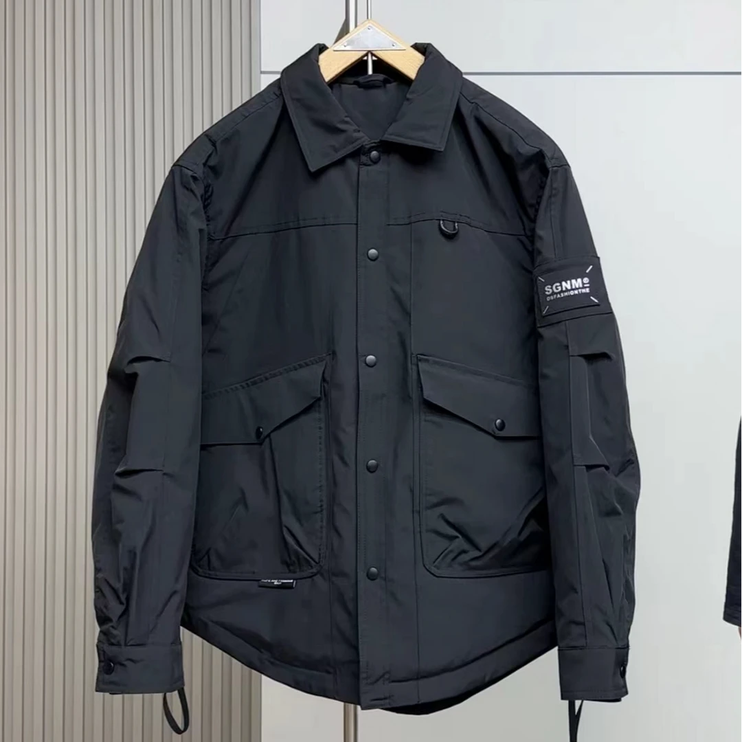 冬季新款翻领工装休闲棉衣男士宽松百搭潮流二棉夹克外套痞帅棉服