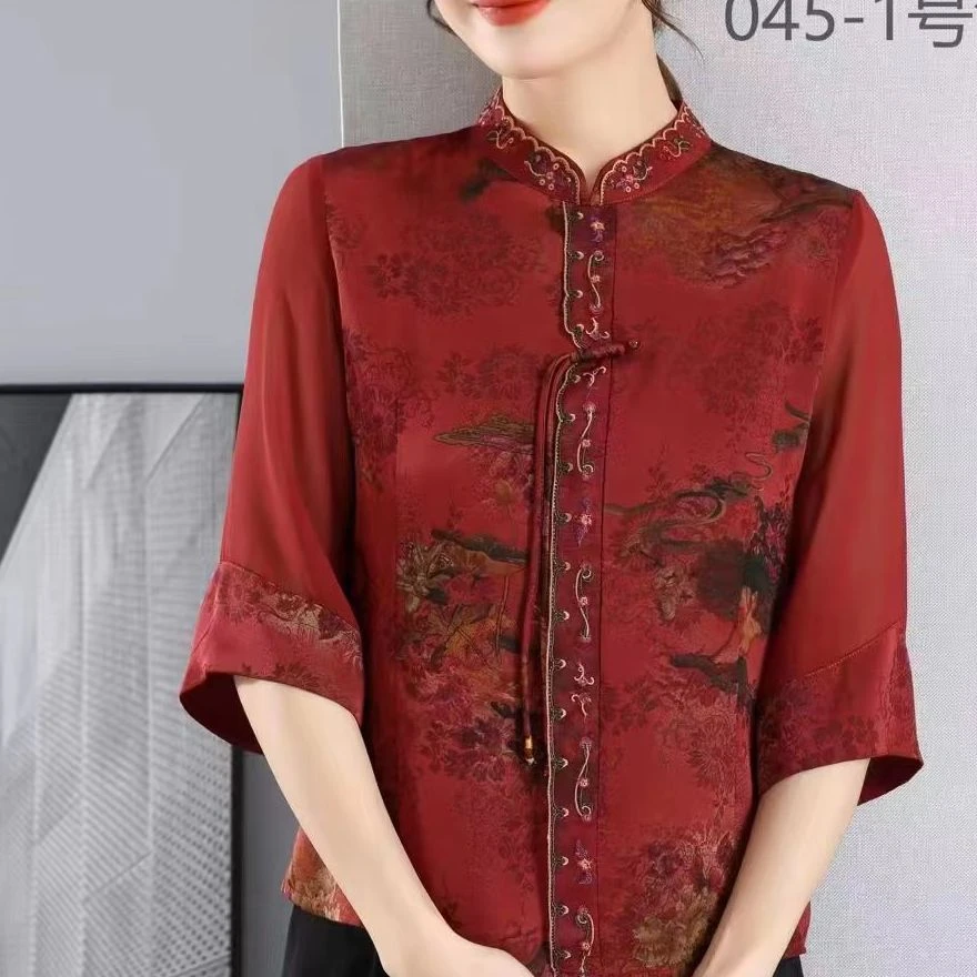 9-045-11（红）新款舒适时尚印花小衫