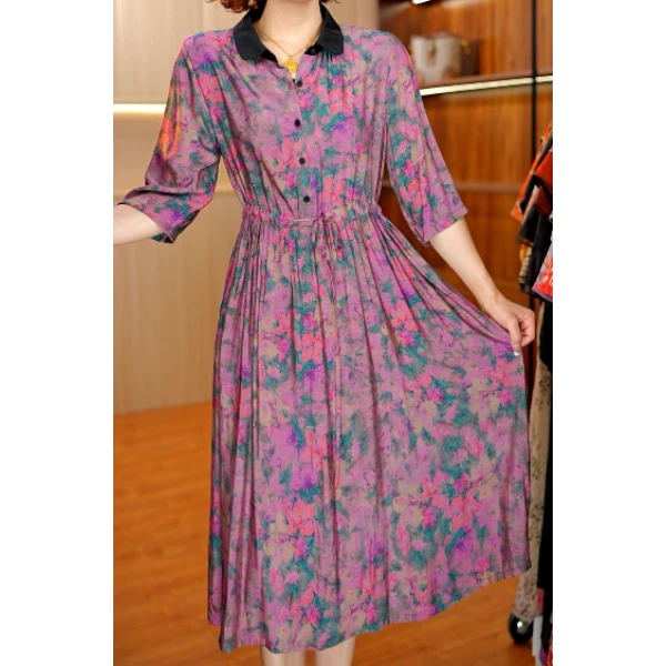 7832-21【琉璃花】新款气质连衣裙