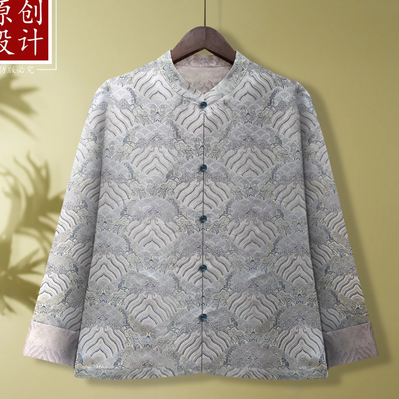 4259-25新中式国风盘扣印花休闲上衣